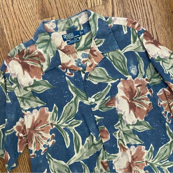 Mens vintage Polo Ralph Lauren Hawaiian shirt Xl - Picture 3 of 4